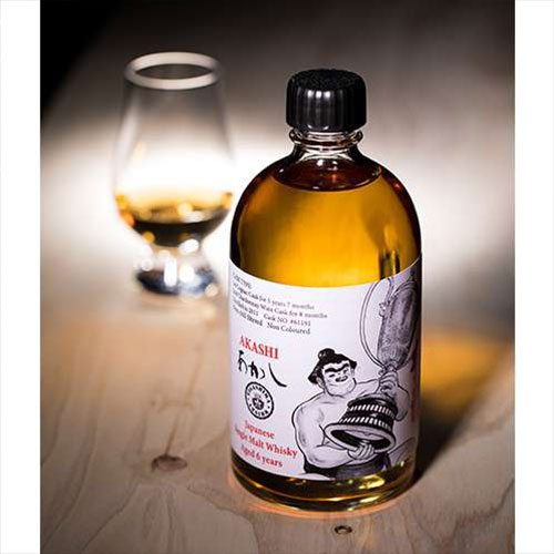 『のたり松太郎』ラベル／あかしシングルモルトウイスキー